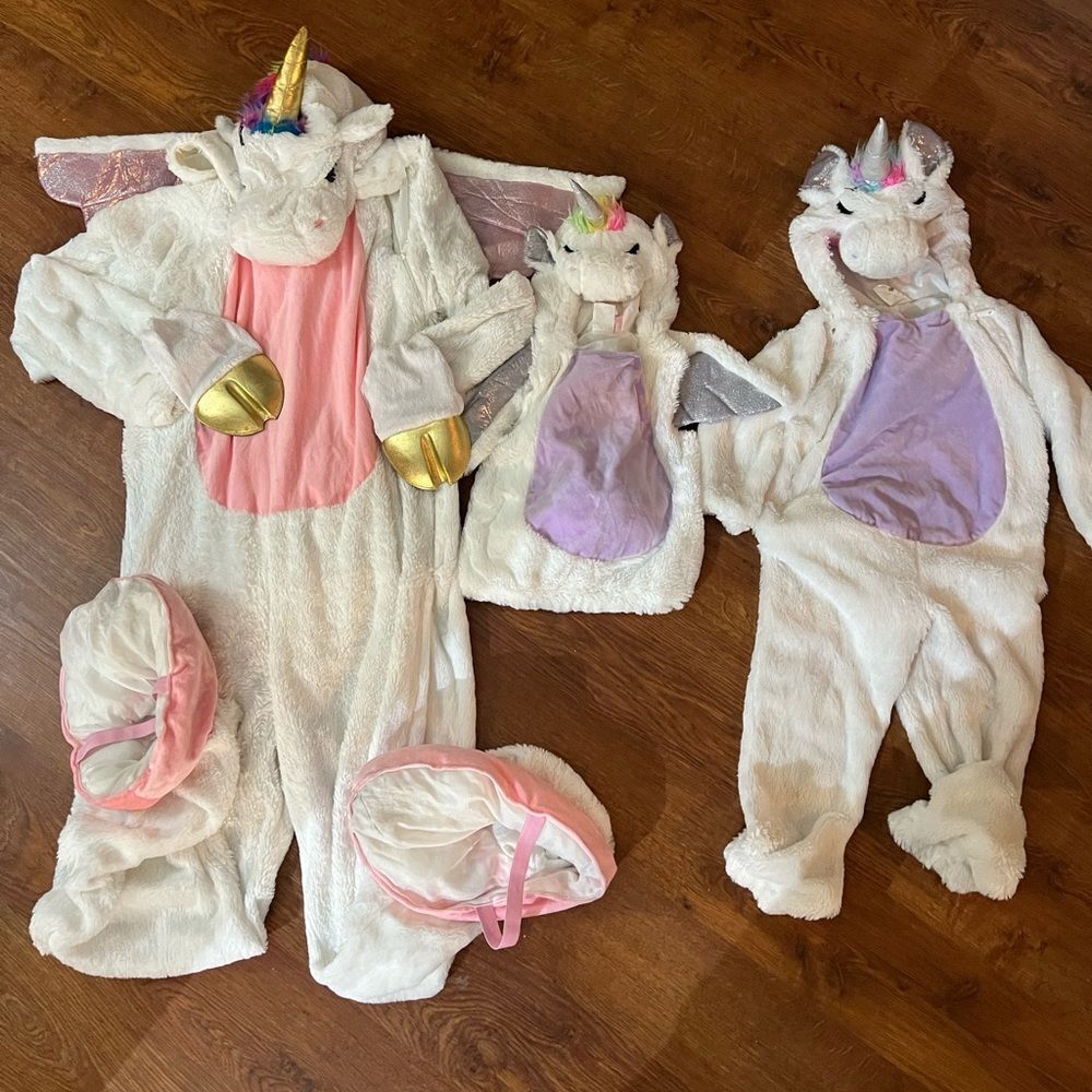 Unicorn Family of 3 Costumes